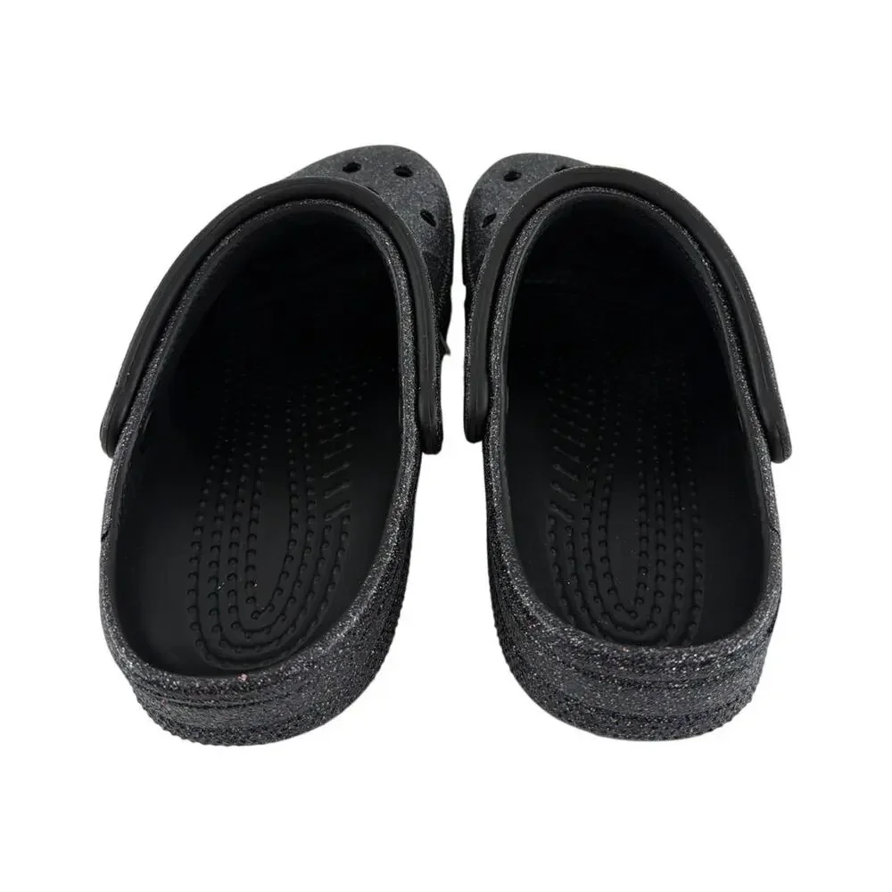 Crocs Unisex Black Baya Glitter Clogs Size M's 7 W's 9 - Picture 9 of 12